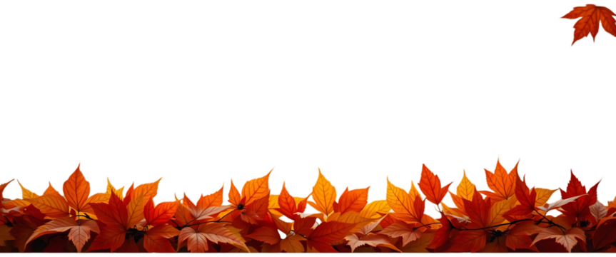 Warm autumn leaf border decoration with orange and yellow foliage - Powered by Adobe