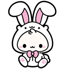 cute easter bunny in a costume - layered cut file - easter clip art