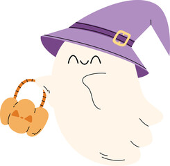 halloween ghost trick or treat horror festival cute clipart