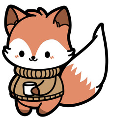 cute fall fox - layered cut file - autumn nature clipart