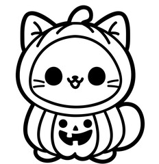 cute kitten in a pumpkin costume - layered cut file - spooky halloween clipart