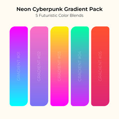 Neon Cyberpunk Gradient Pack &ndash; 5 Futuristic Color Blends
