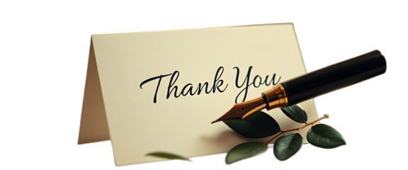 Elegant Thank You Note A Refined and Graceful Scene Featuring a Handwritten Thank You Message in Cal