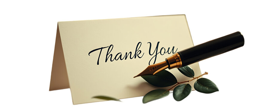 Elegant Thank You Note A Refined and Graceful Scene Featuring a Handwritten Thank You Message in Cal