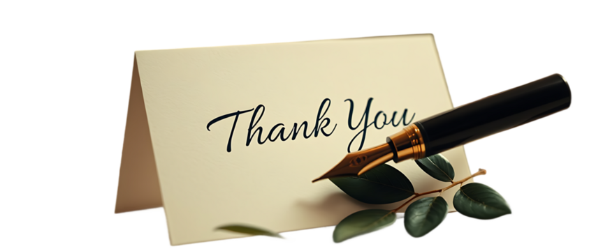 Elegant Thank You Note A Refined and Graceful Scene Featuring a Handwritten Thank You Message in Cal