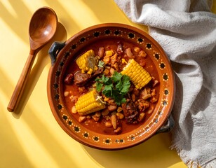 Hearty Mexican Style Bean and Corn Stew.