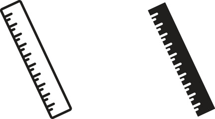Two rulers, one black and one white, are shown at an angle against a white background.