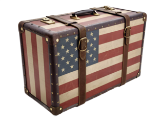 American flag on a suitcase