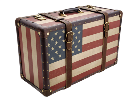 American flag on a suitcase