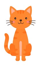Obraz premium Cute orange cartoon cat