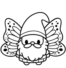 cute gnome with butterfly wings