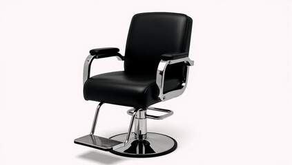 Fototapeta premium A classic barber chair illustrated in black and white isolated setting