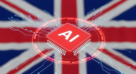 Artificial Intelligence with UK Flag