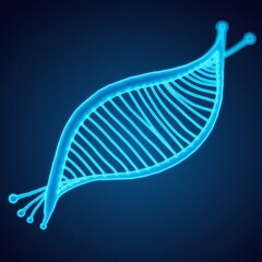 Cool Cyan-glowing double helix DNA structure