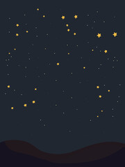 Illustration of Night Sky with Stars