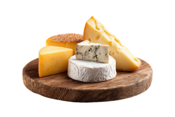 Assorted cheeses on a wooden board (2)