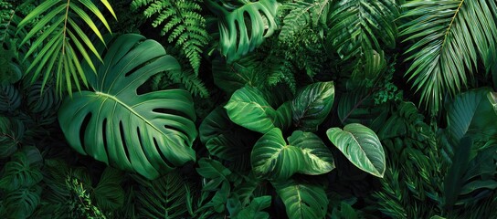 Fototapeta premium Lush tropical foliage display