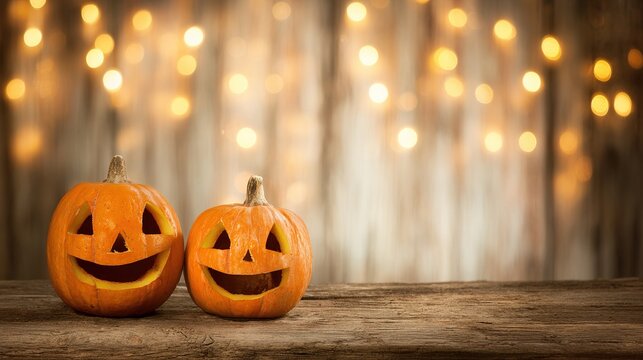 Halloween Pumpkin Background with Copyspace for Custom Text or Design