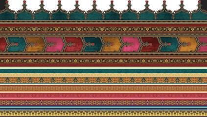 Seamless Paisley Indian Silky and Abstract boder	