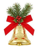 Christmas ding dong bell with transparent PNG background