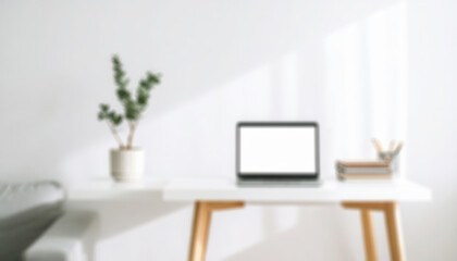 Fototapeta premium Blurry Wallpaper = Modern home and office interiors with stylish furniture and contemporary design