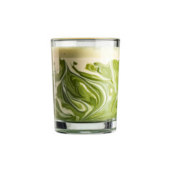 Swirled Matcha Latte in Glass