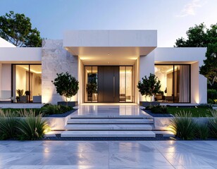 luxury home in the morning