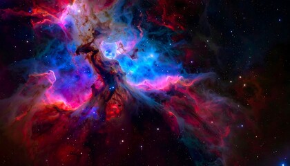 Obraz premium Cosmic nebula, vibrant colors