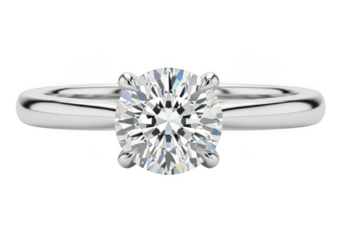 Elegant oval diamond engagement ring isolated on transparent background