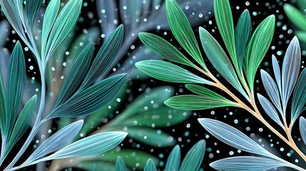 Fototapeta premium Surreal 3D Illustration of Cladosporium Hyphal Networks with Botanical Elements
