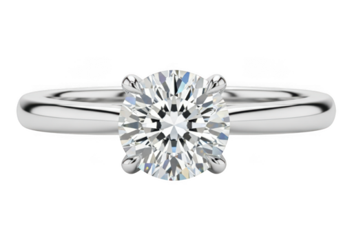 Elegant oval diamond engagement ring isolated on transparent background