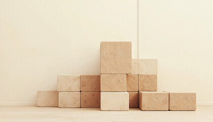 “Minimalist abstract art with soft earthy tones and geometric shapes, textured background, elegant modern style, suitable for canvas wall art.