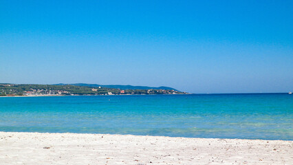 Obraz premium Coast of Tuscany. Beautiful sandy beach in Vada. Italy