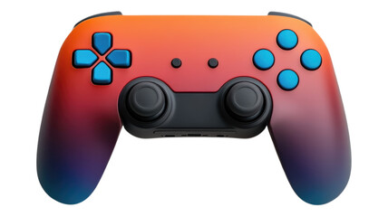 Colorful game controller on an transparent background with a smooth gradient design
