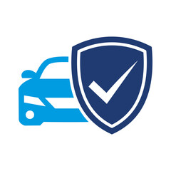 Car Safety Icon Vector Illustration Blue Version