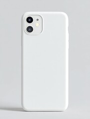 White Mobile Phone Case Mockup Isolated on White Background for Design Presentation and Branding