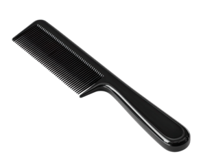 Black plastic hair comb