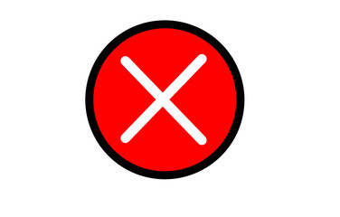 A stark red cross enclosed in a circle symbolizes deletion and rejection on transparent background