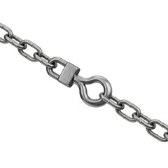 Obraz premium シルバーチェーンの分離背景クローズアップ接続の詳細フックリンク