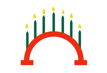 Arch candle holder isolated on white background. Christmas and winter celebration concept.