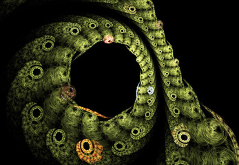 Fractal colored abstract on black background