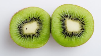 Fototapeta premium Green kiwi flesh with black seeds for diet visuals