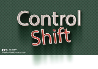 Control Shift 3D Text Effect – Editable EPS Typography