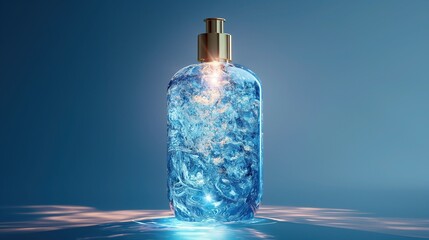 Luxury Shampoo Bottle with Soft-Touch Coating and Internal LED Glow