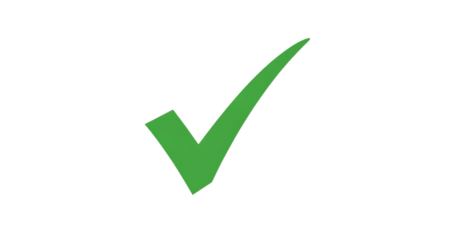 Green check mark icon for success and approval isolated PNG with Transparent Background - Powered by Adobe