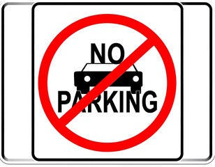 Simple no parking sign