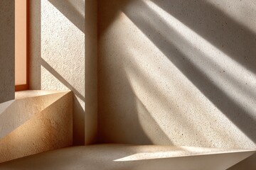 Beige room with sunbeams