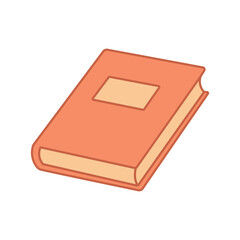 Book isolated on white background. Simple flat style, vector illustration