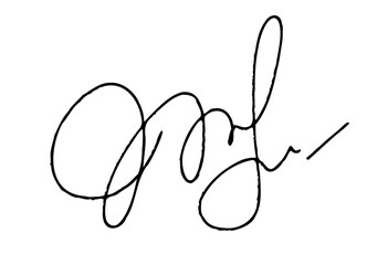 Hand drawn signature autograph for business documents. Vector textured calligraphy sketch scribble