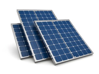 solar panels on white background